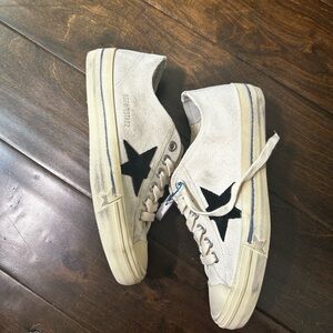 Golden Goose White and Black Sneakers